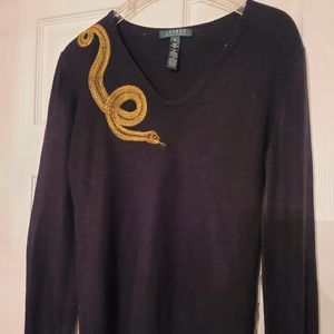 Black Ralph Lauren Snake Sweater